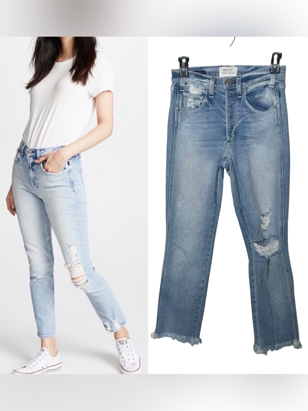 McGuire Denim Vintage Slim Distressed Ankle‎ Jeans Sz 24